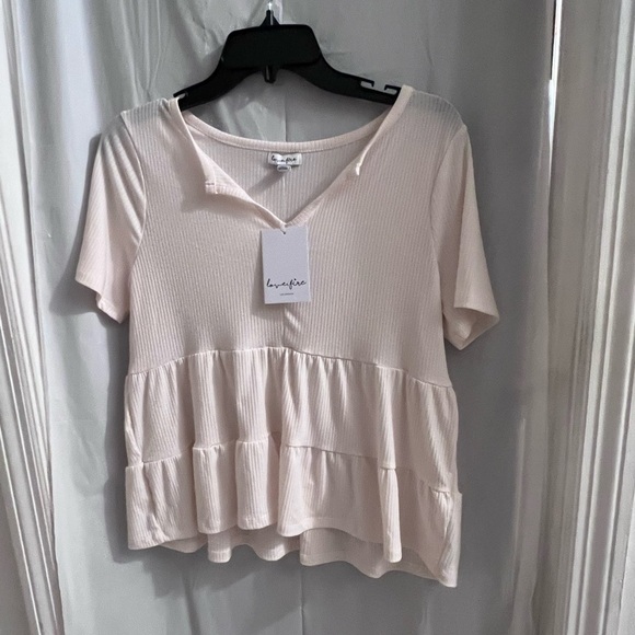 LOVE fire white top size lg - Picture 1 of 3